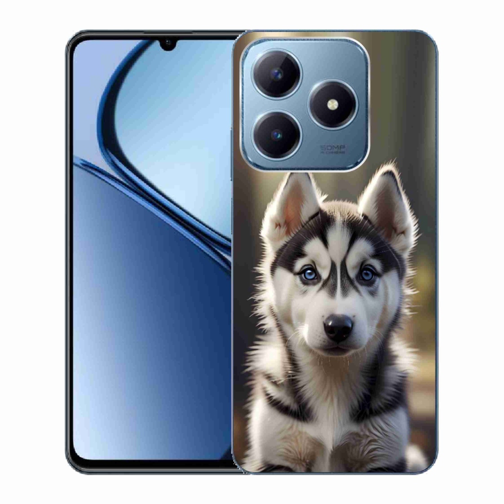 Gelový kryt mmCase na Realme C63 - roztomilý sibiřský husky