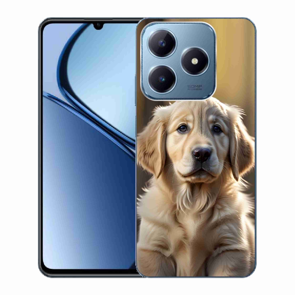 Gelový kryt mmCase na Realme C63 - roztomilý zlatý retrívr