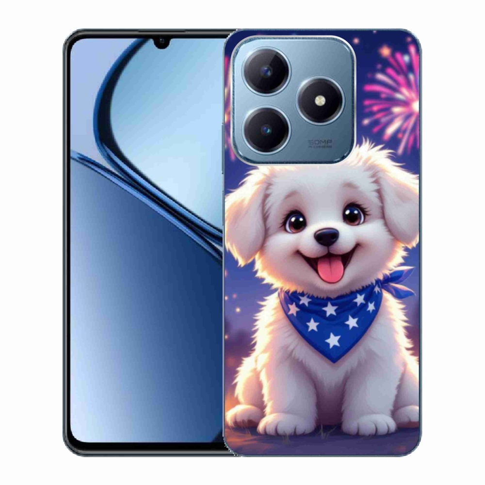 Gelový kryt mmCase na Realme C63 - slavnostní štěně