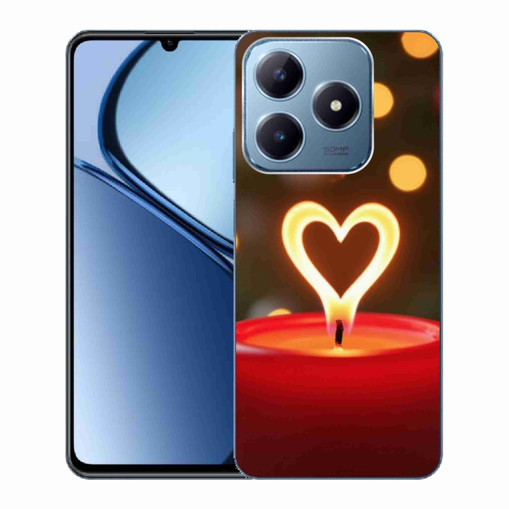 Gelový kryt mmCase na Realme C63 - srdce z plamene