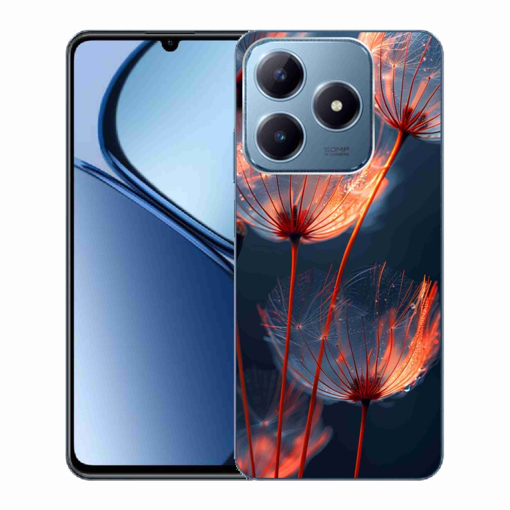 Gelový kryt mmCase na Realme C63 - světélkující chmýří