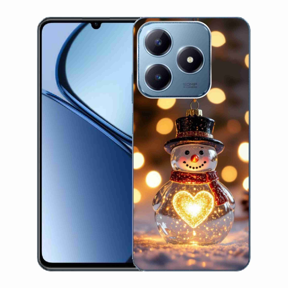 Gelový kryt mmCase na Realme C63 - svítící vánoční sněhulák