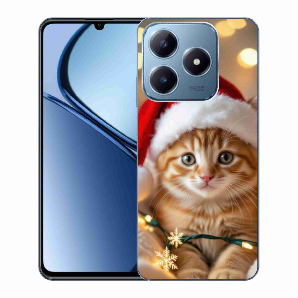 Gelový kryt mmCase na Realme C63 - vánoční kotě