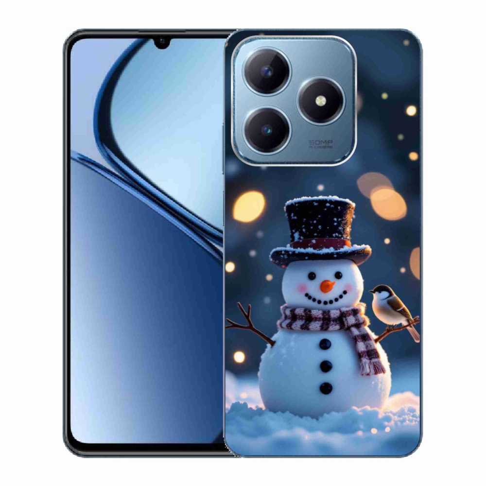 Gelový kryt mmCase na Realme C63 - vánoční sněhulák