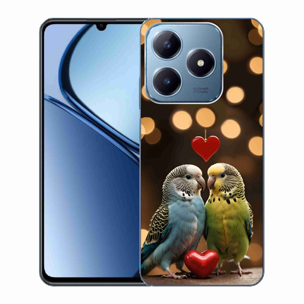 Gelový kryt mmCase na Realme C63 - zamilovaní papoušci