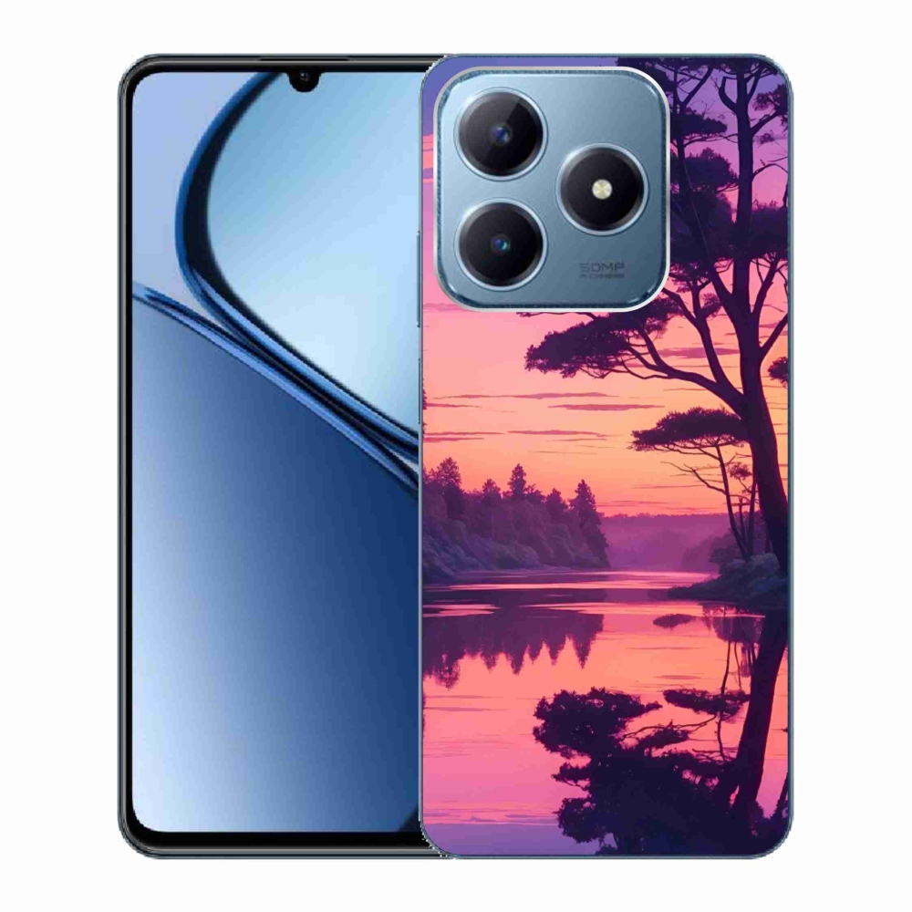 Gelový kryt mmCase na Realme C63 - západ slunce nad jezerem