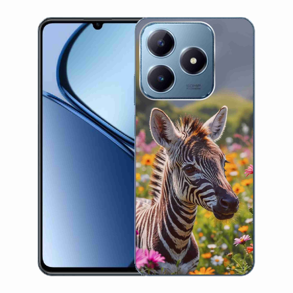 Gelový kryt mmCase na Realme C63 - zebra na louce