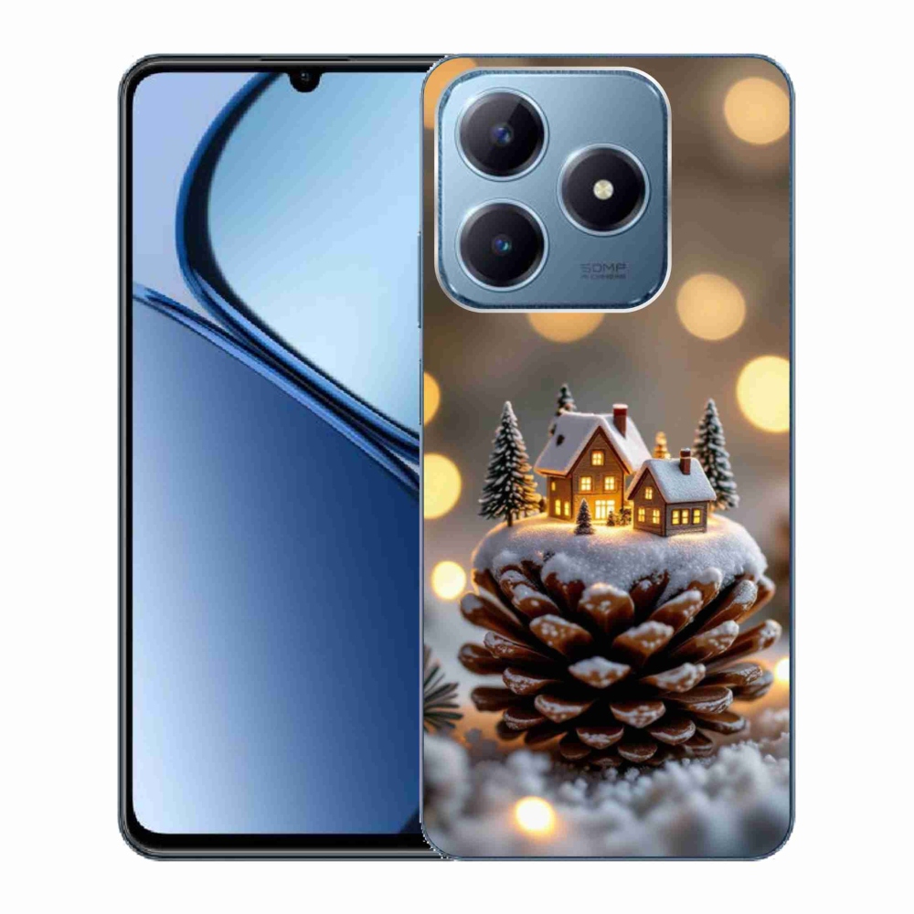 Gelový kryt mmCase na Realme C63 - zimní vesnička
