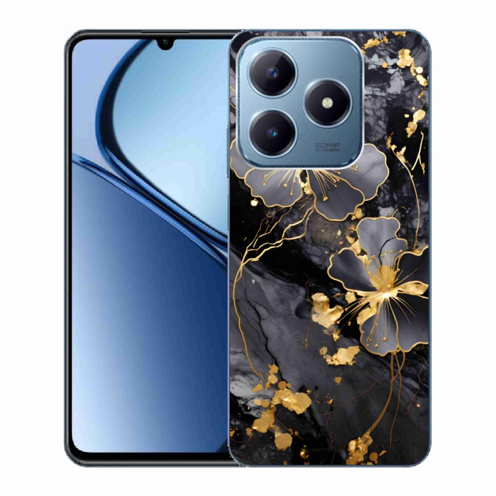 Gelový kryt mmCase na Realme C63 - zlaté květy