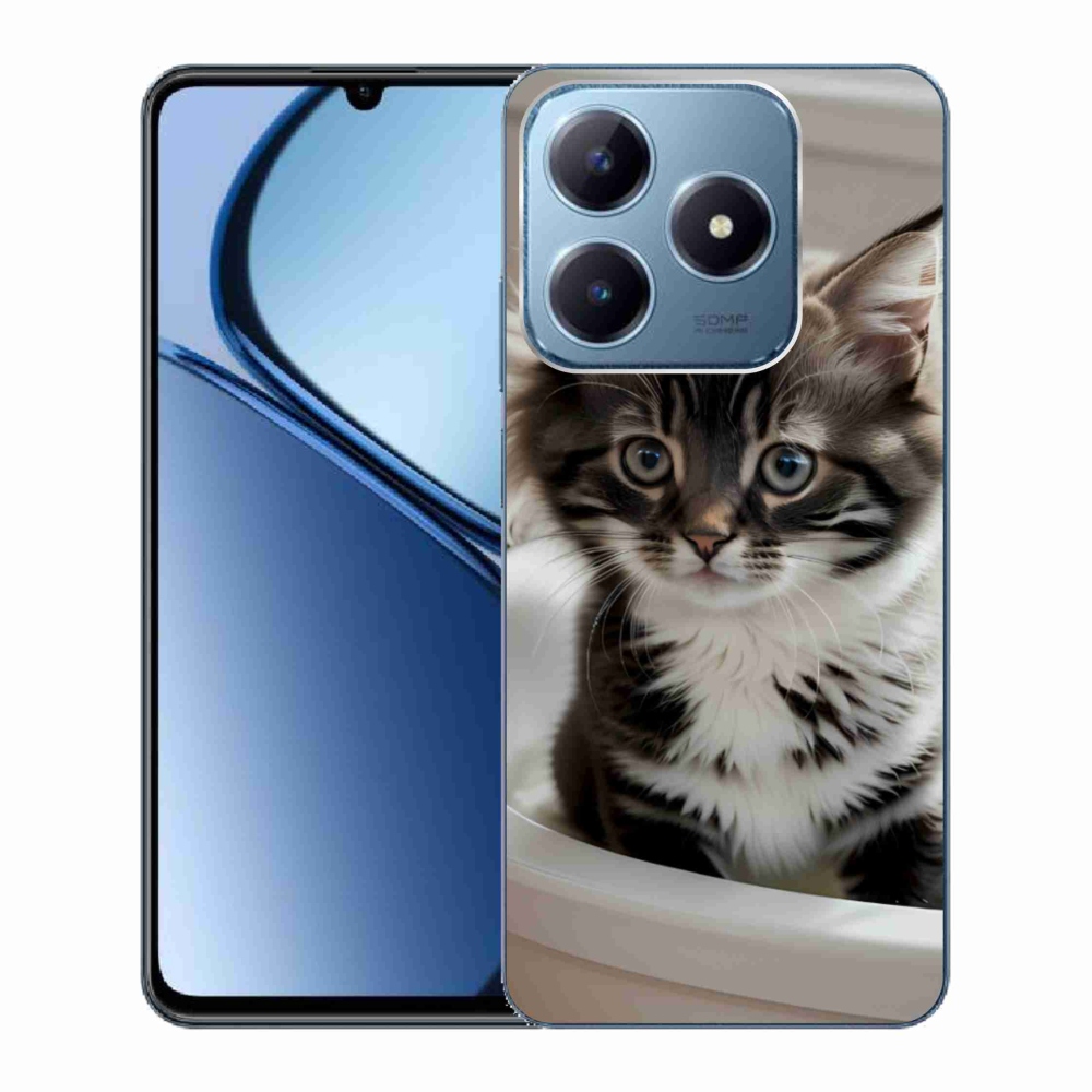 Gelový kryt mmCase na Realme C63 - zvědavé kotě