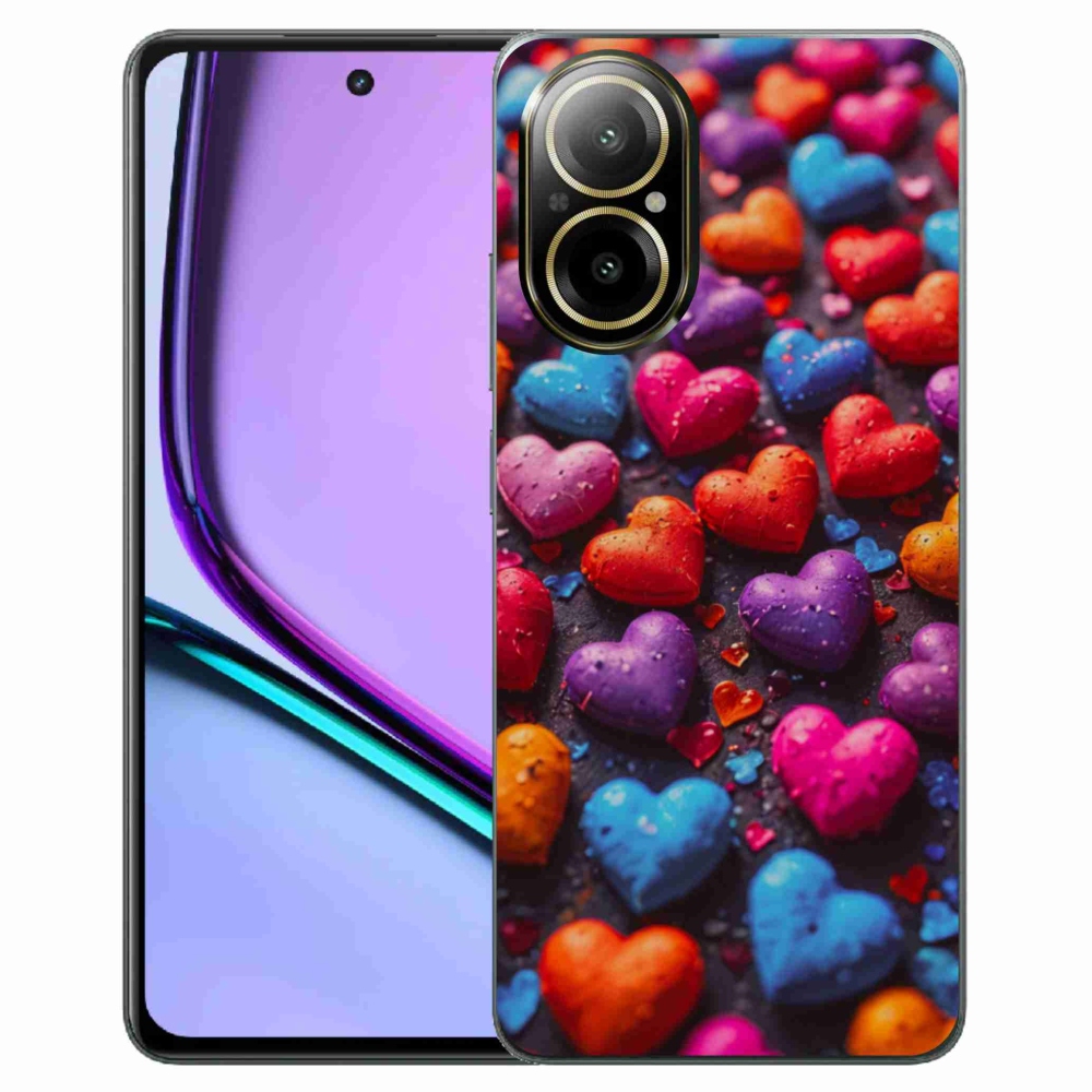 Gelový kryt mmCase na Realme C67 - barevná srdce