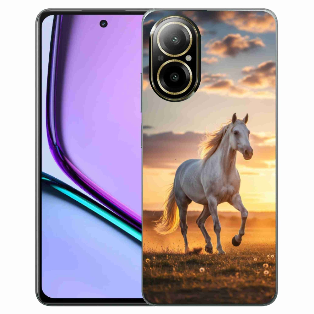 Gelový kryt mmCase na Realme C67 - běžící bílý kůň 2