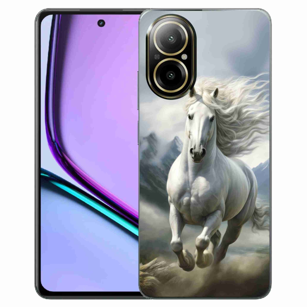 Gelový kryt mmCase na Realme C67 - běžící bílý kůň 3