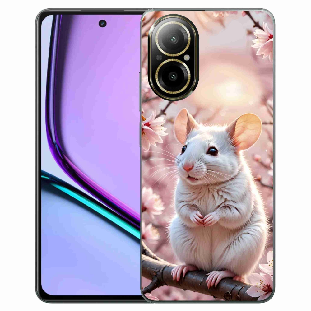 Gelový kryt mmCase na Realme C67 - bílá myš na větvi