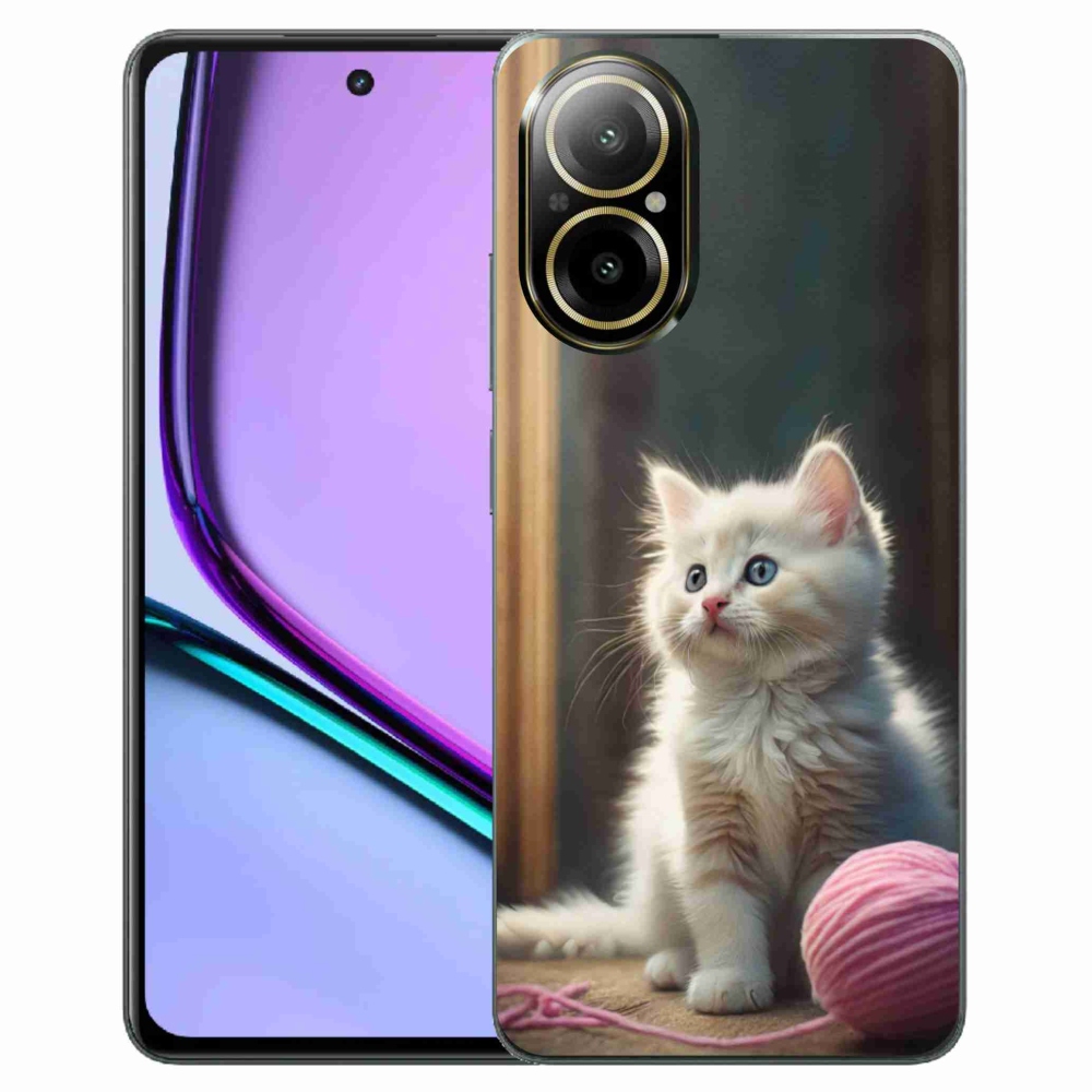 Gelový kryt mmCase na Realme C67 - bílé kotě 2