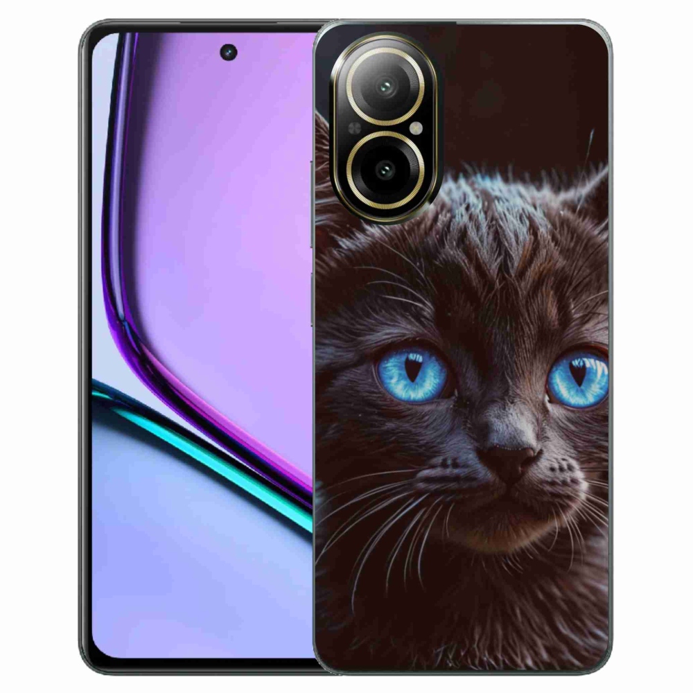 Gelový kryt mmCase na Realme C67 - černé kotě 2
