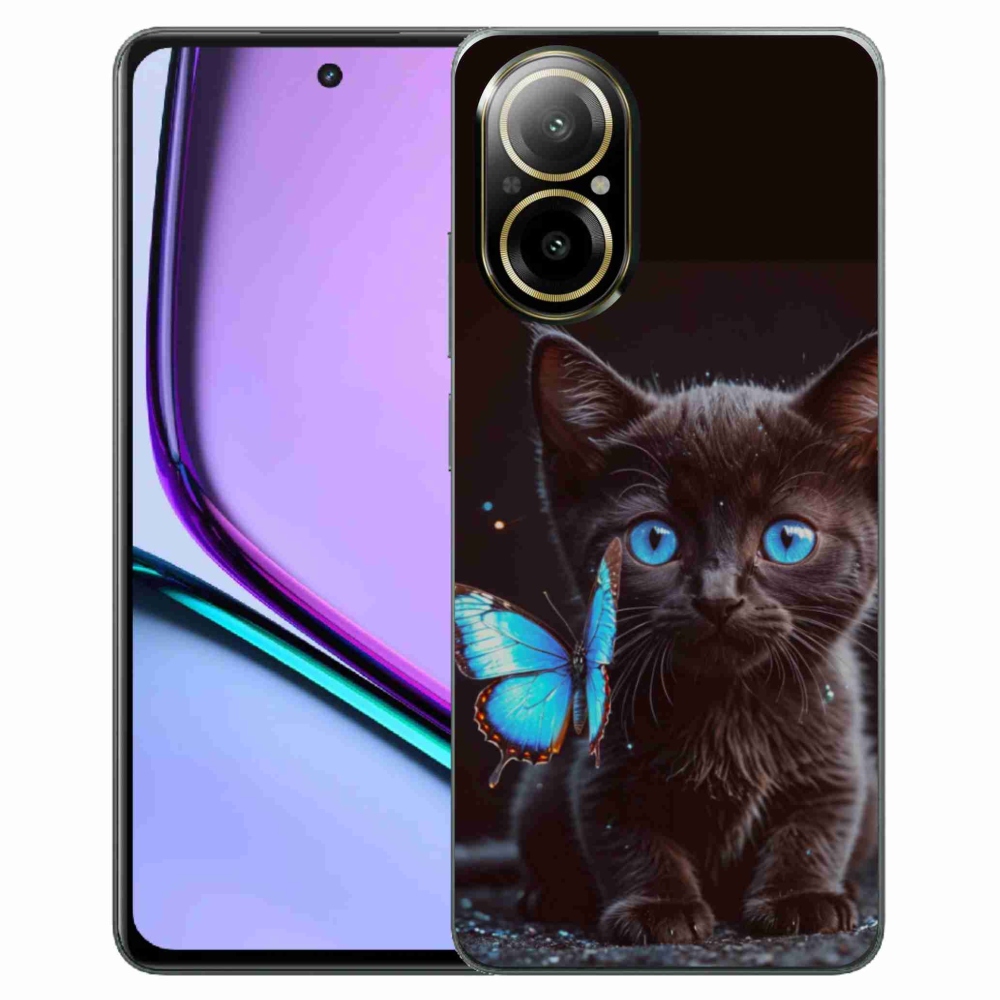 Gelový kryt mmCase na Realme C67 - černé kotě 3