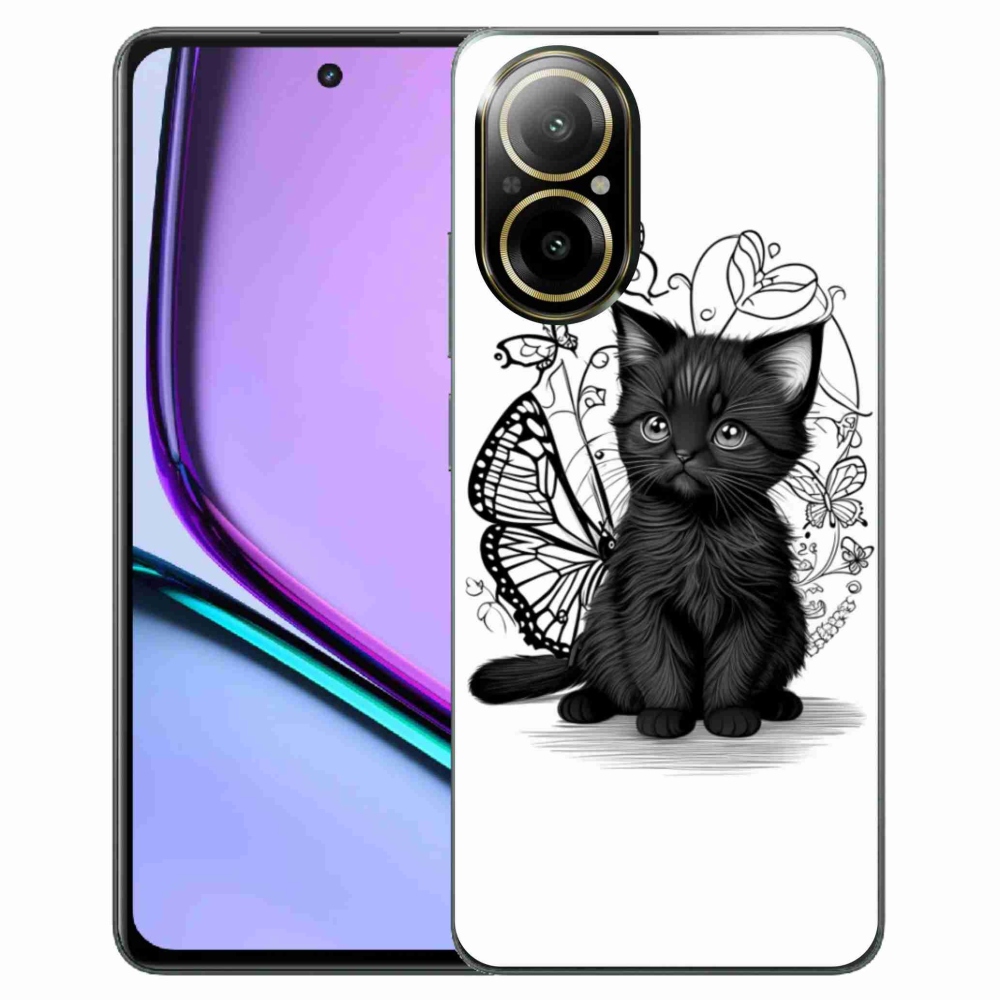 Gelový kryt mmCase na Realme C67 - černé kotě