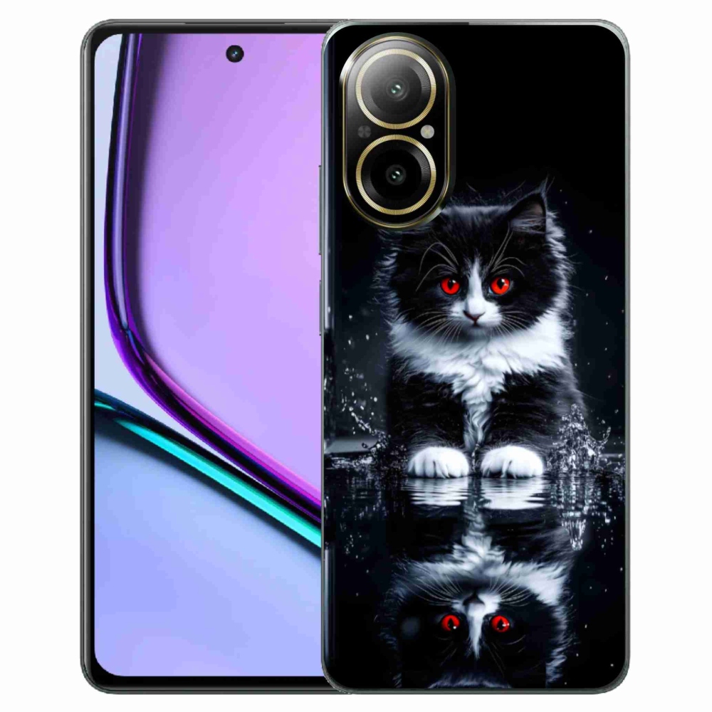 Gelový kryt mmCase na Realme C67 - černobílé kotě
