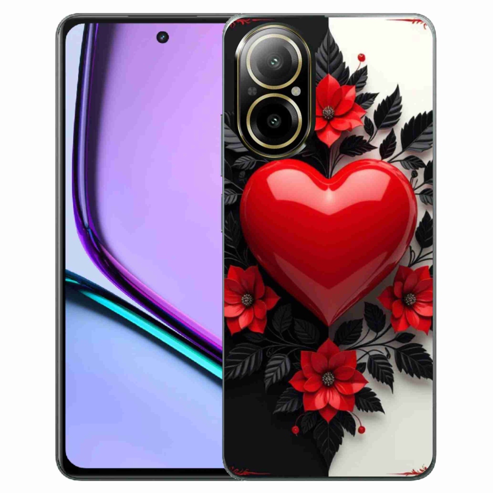 Gelový kryt mmCase na Realme C67 - červené srdce