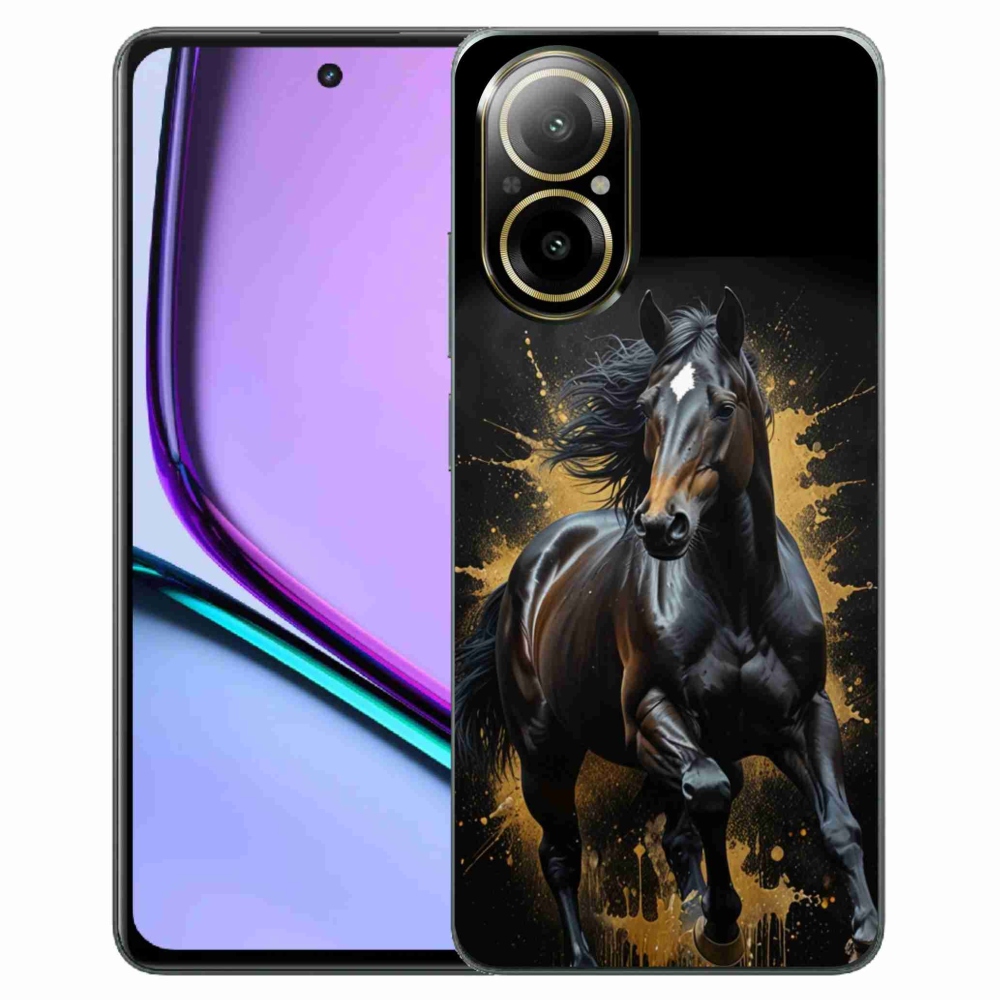 Gelový kryt mmCase na Realme C67 - elegantní černý hřebec