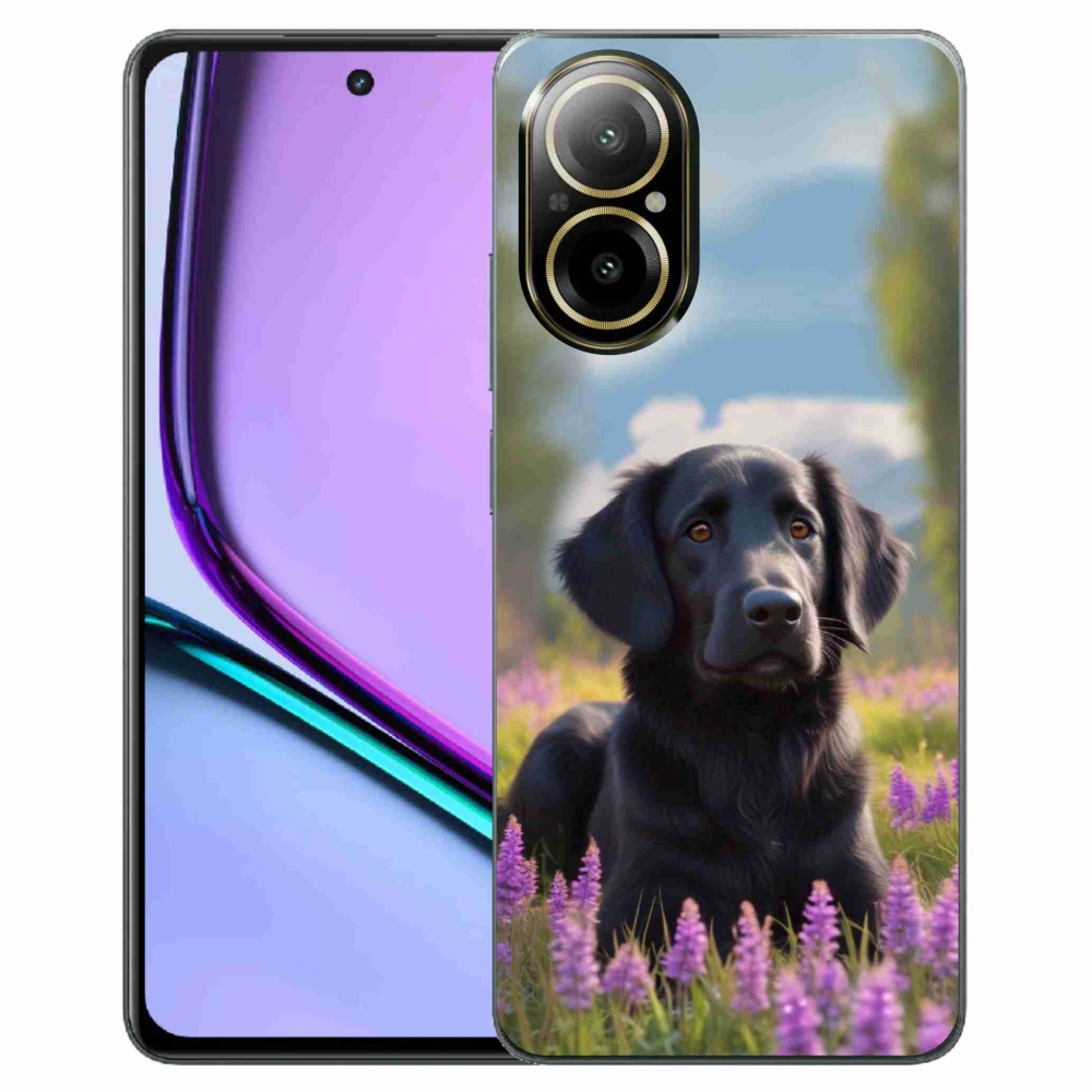 Gelový kryt mmCase na Realme C67 - elegantní černý retrívr