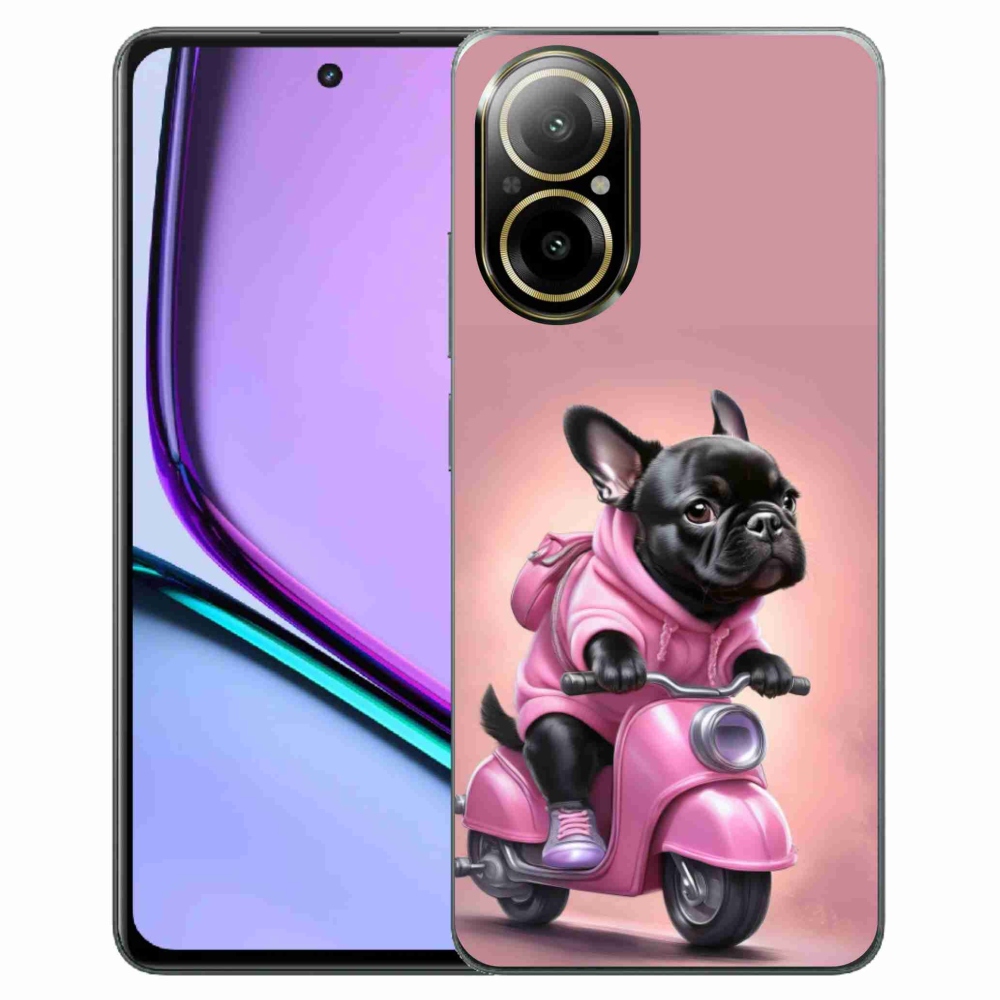 Gelový kryt mmCase na Realme C67 - francouzský buldoček na skútru