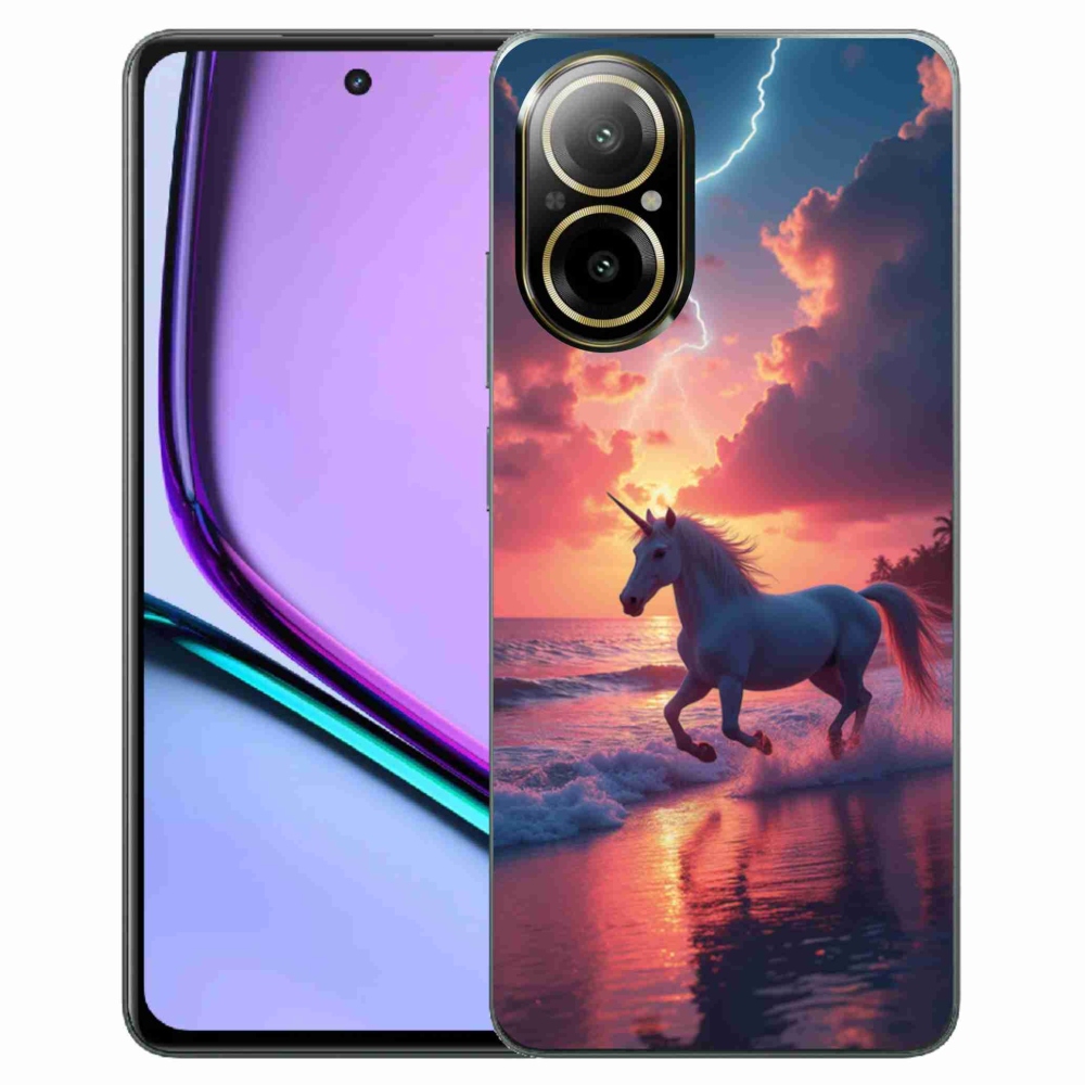 Gelový kryt mmCase na Realme C67 - jednorožec na pláži