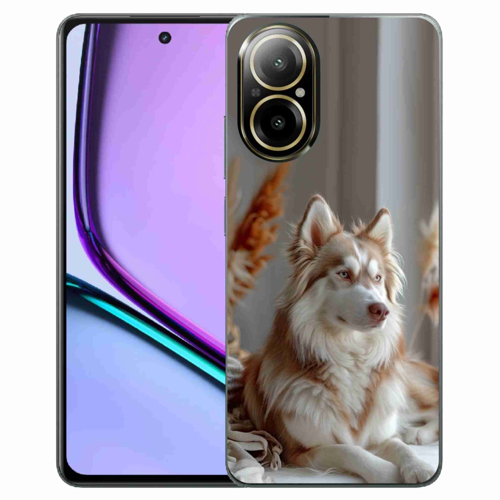 Gelový kryt mmCase na Realme C67 - klidný sibiřský husky