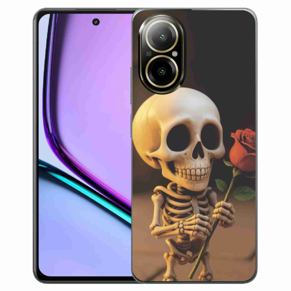 Gelový kryt mmCase na Realme C67 - kostlivec s růží