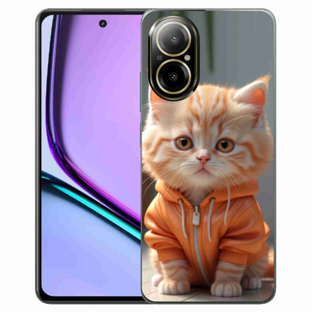Gelový kryt mmCase na Realme C67 - kotě v mikině
