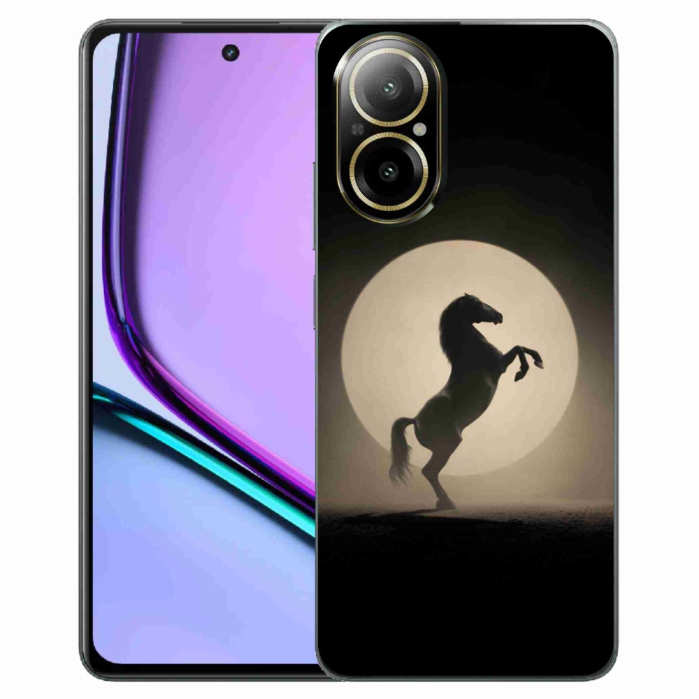 Gelový kryt mmCase na Realme C67 - kůň v siluetě