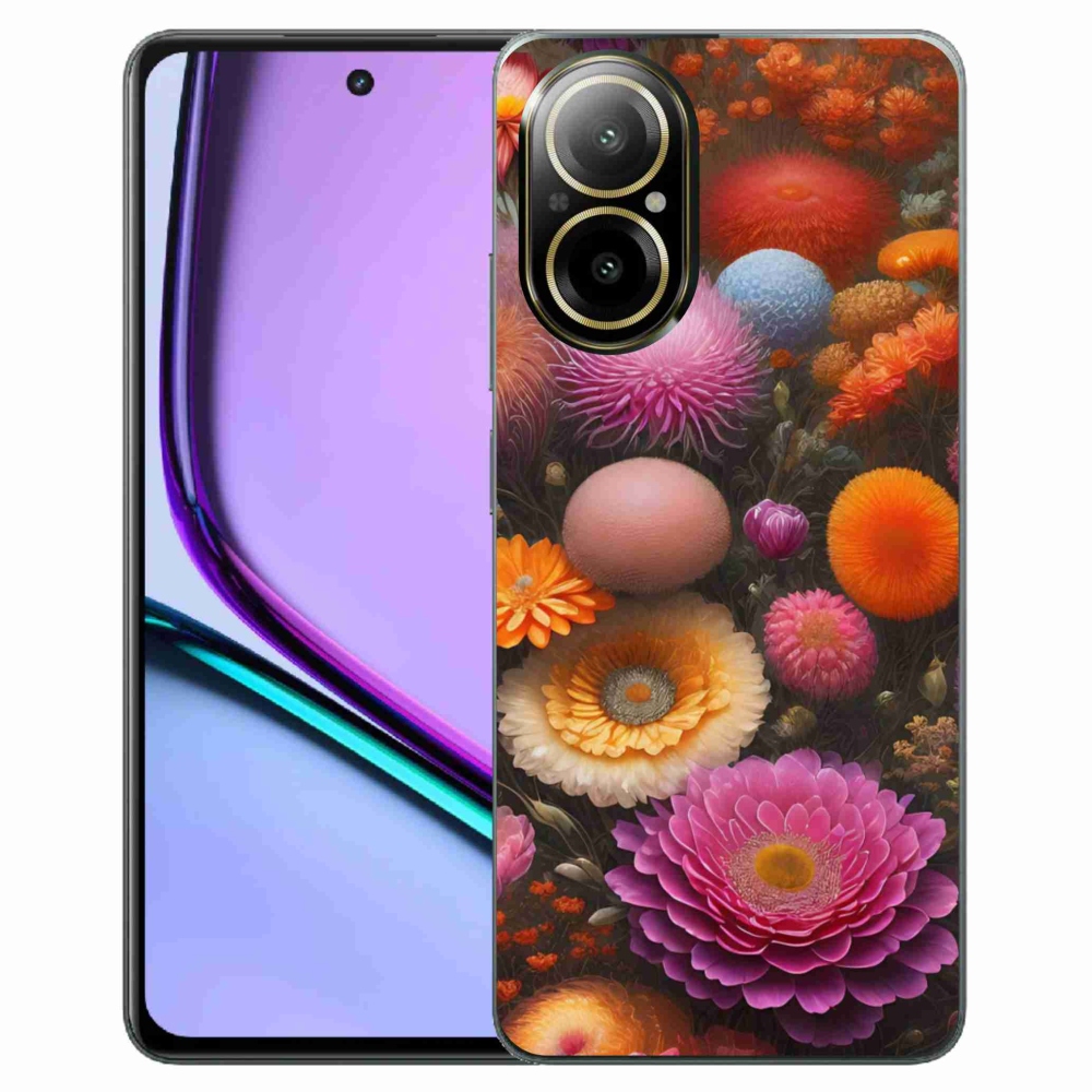 Gelový kryt mmCase na Realme C67 - květinová kompozice