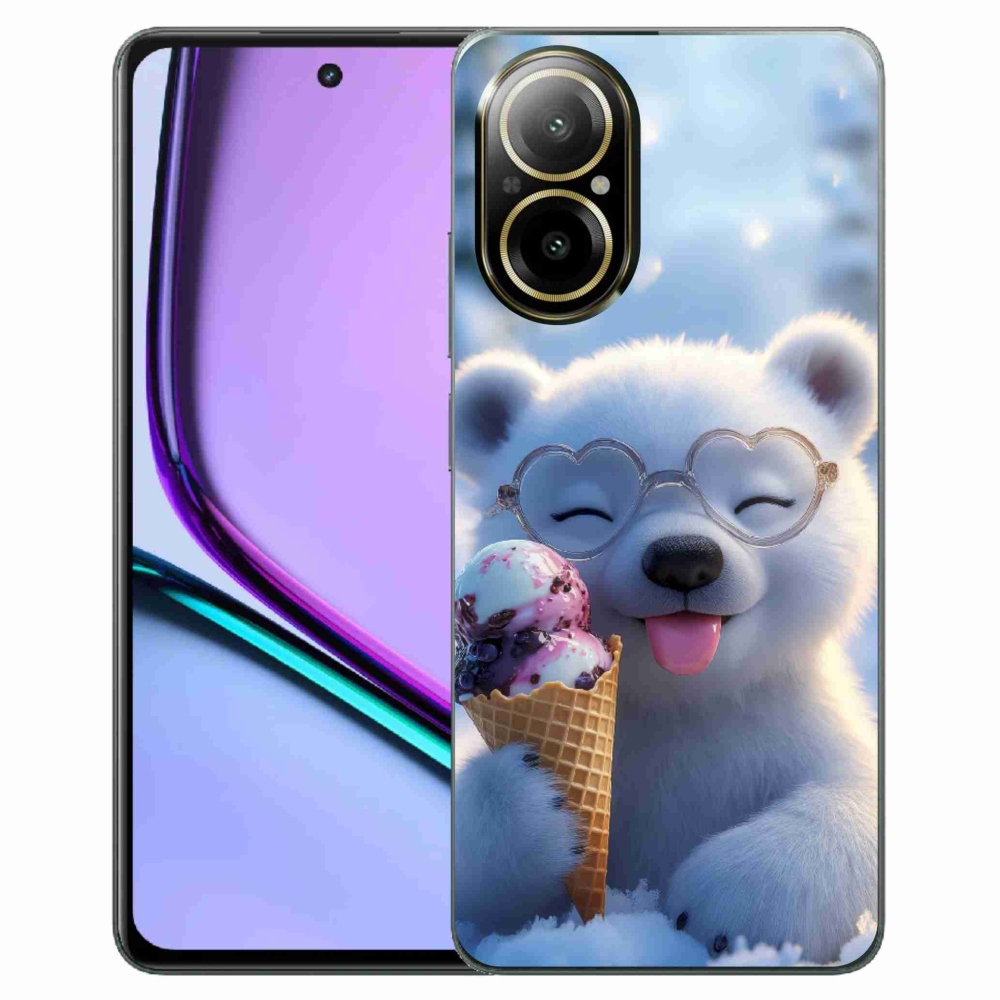 Gelový kryt mmCase na Realme C67 - medvídek se zmrzlinou