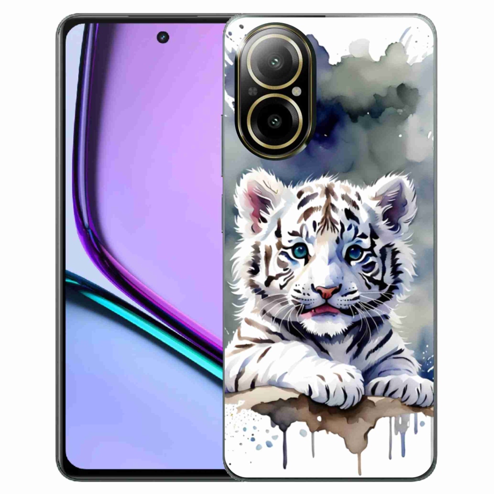 Gelový kryt mmCase na Realme C67 - mládě bílého tygra