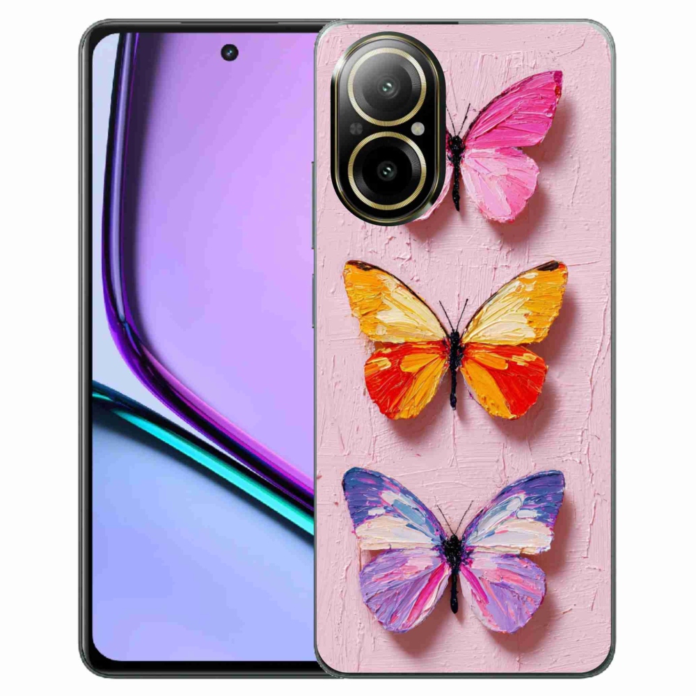 Gelový kryt mmCase na Realme C67 - motýlí trojice