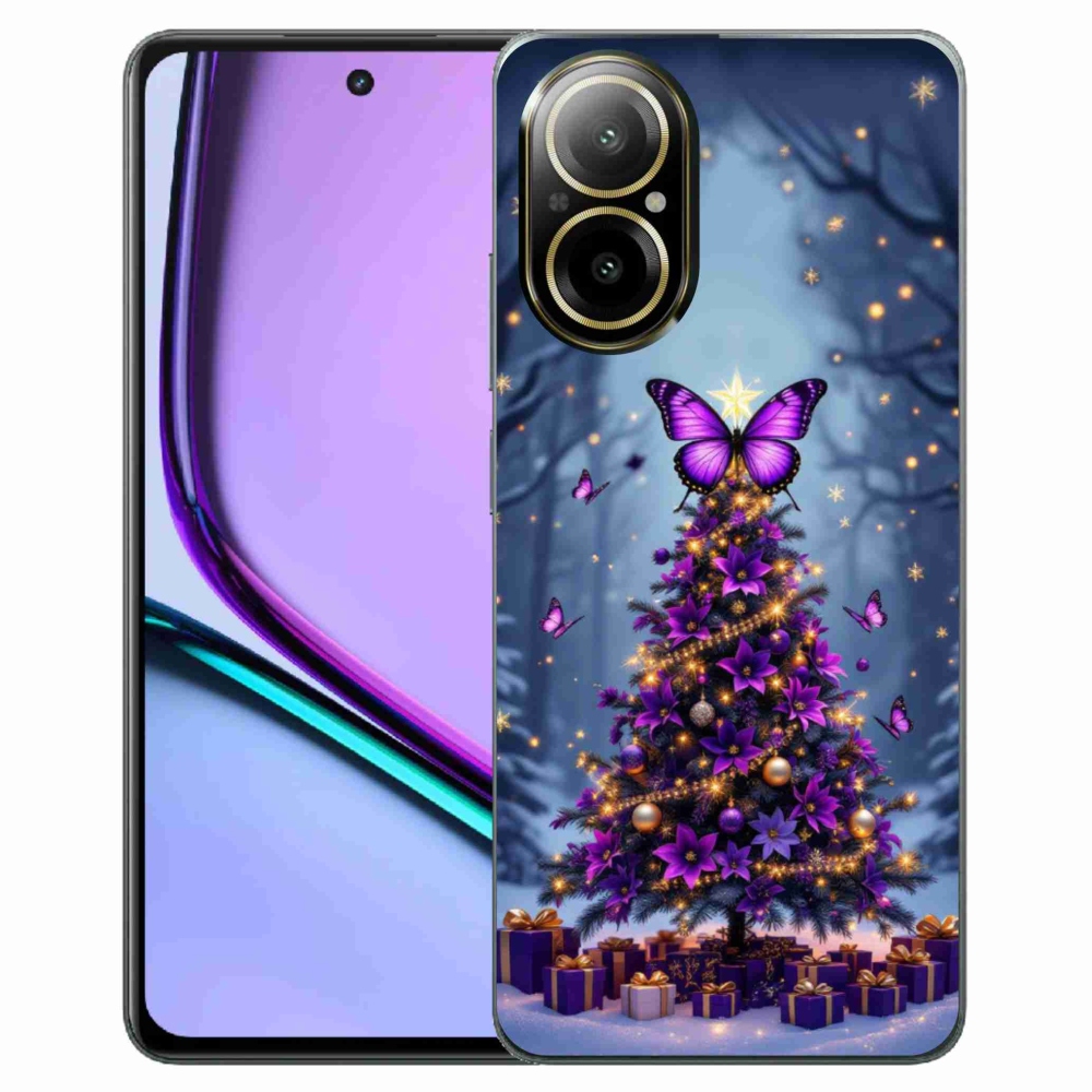 Gelový kryt mmCase na Realme C67 - motýlí vánoční stromek