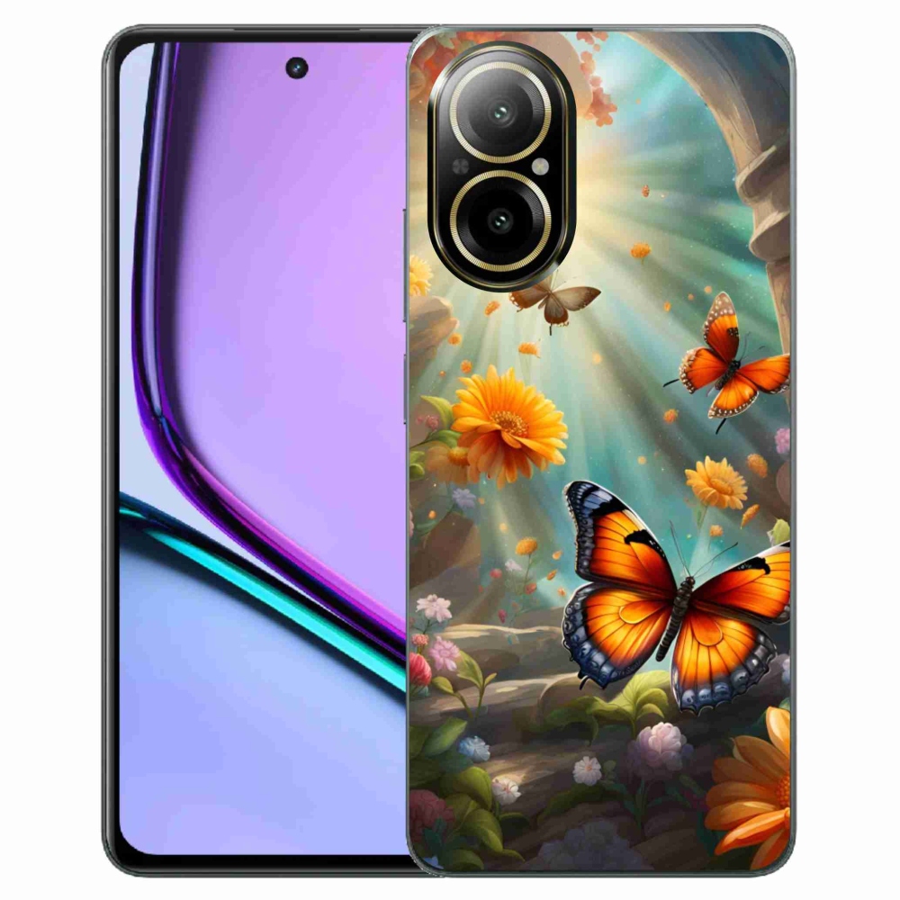 Gelový kryt mmCase na Realme C67 - motýlí zahrada 2