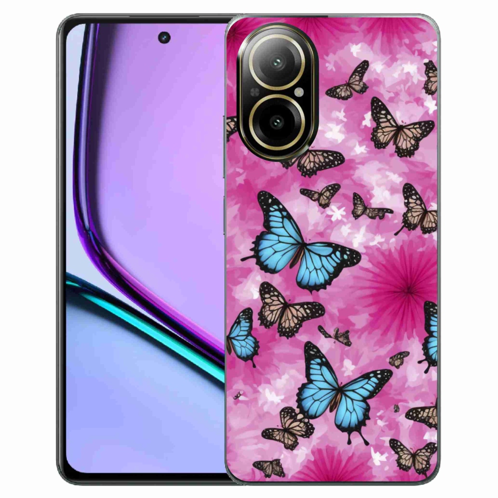 Gelový kryt mmCase na Realme C67 - motýlí zahrada