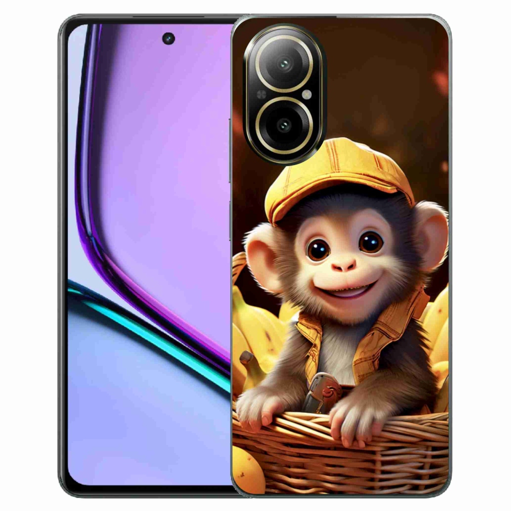 Gelový kryt mmCase na Realme C67 - opice v košíku