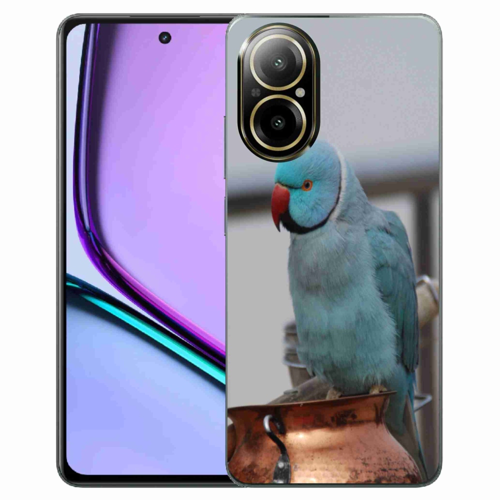 Gelový kryt mmCase na Realme C67 - papoušek alexandr modrý