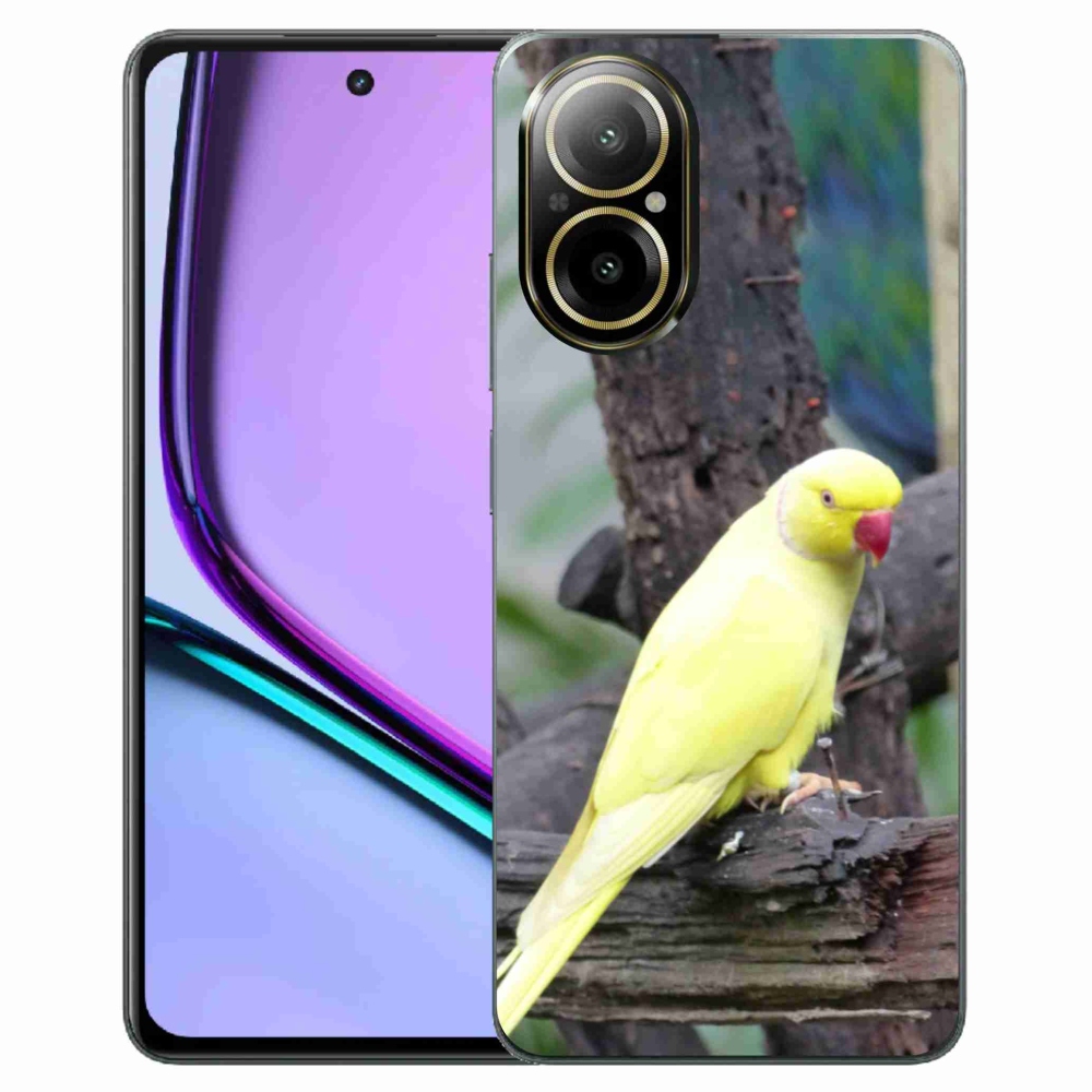 Gelový kryt mmCase na Realme C67 - papoušek alexandr žlutý