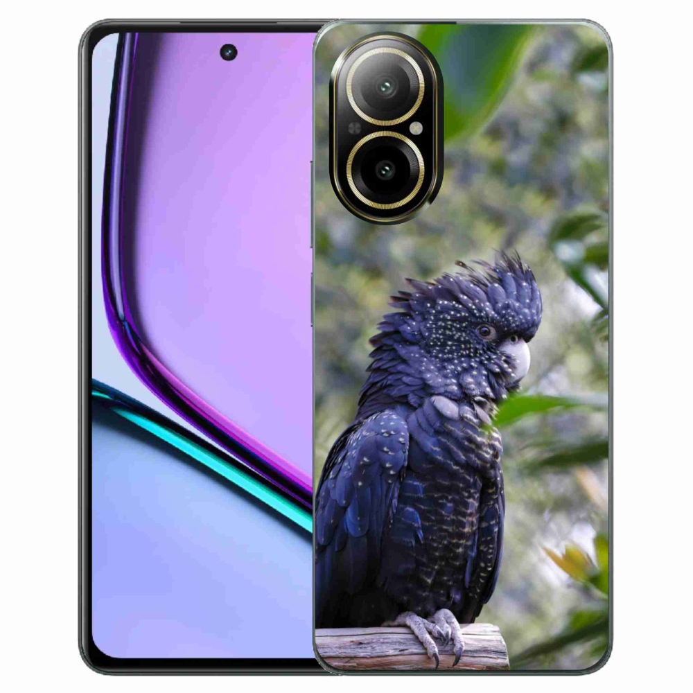 Gelový kryt mmCase na Realme C67 - papoušek kakadu černý