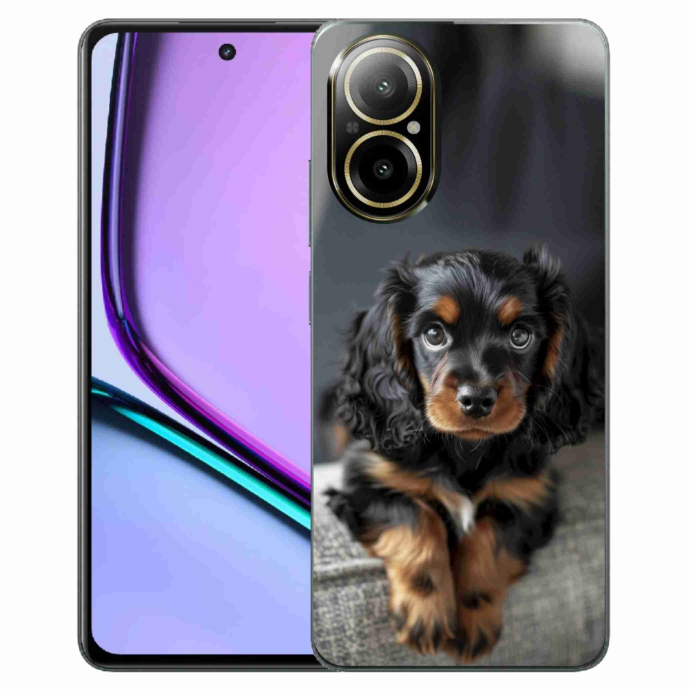 Gelový kryt mmCase na Realme C67 - roztomilý dlouhosrstý jezevčík
