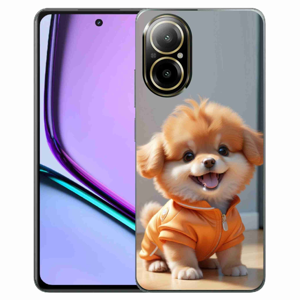 Gelový kryt mmCase na Realme C67 - roztomilý pomeranian v mikině