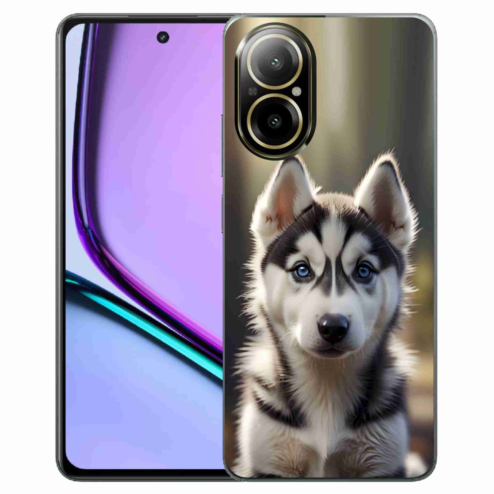 Gelový kryt mmCase na Realme C67 - roztomilý sibiřský husky