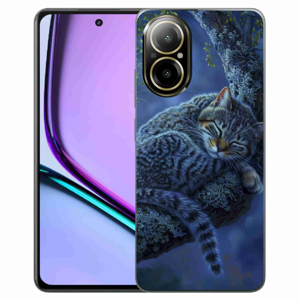 Gelový kryt mmCase na Realme C67 - spící kočka