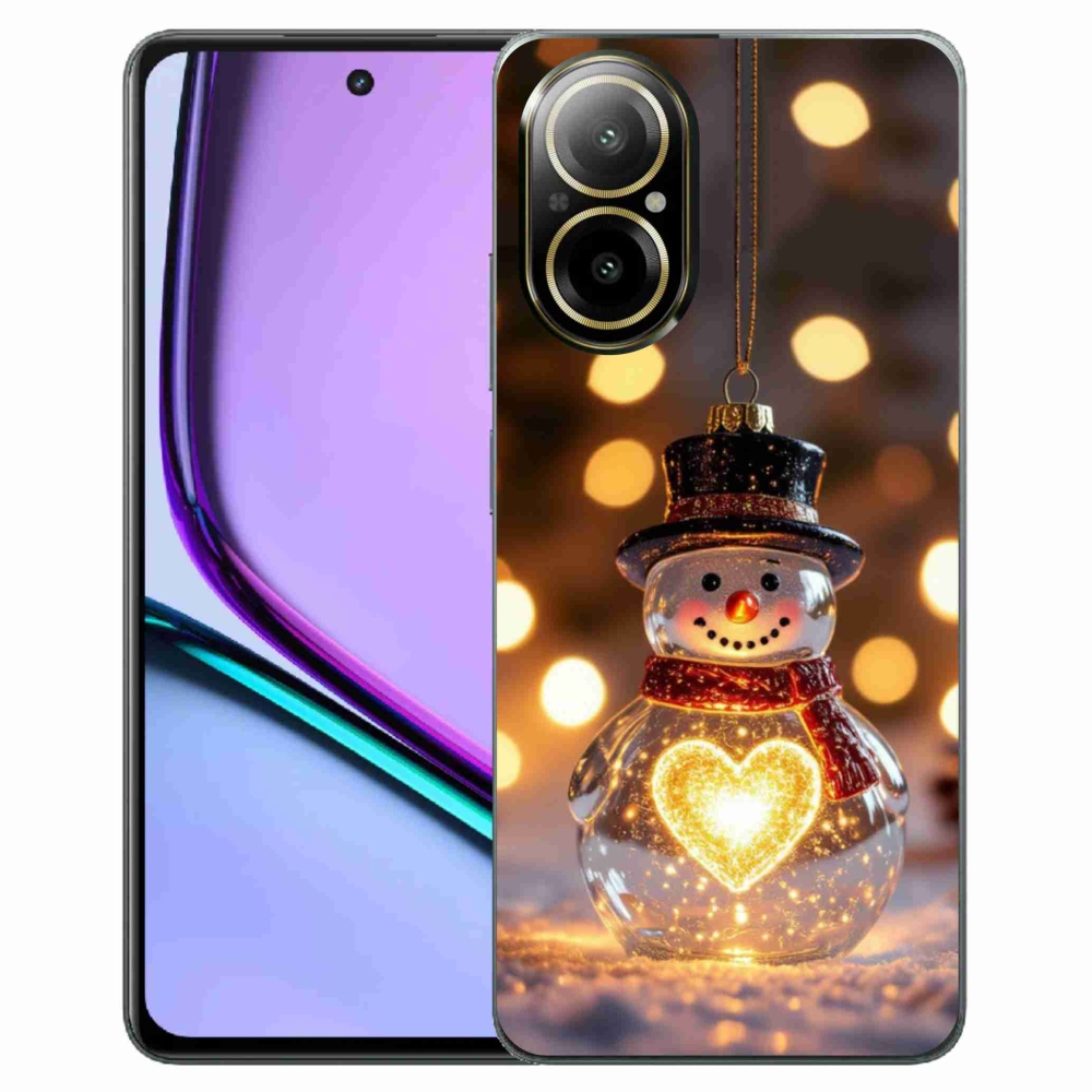 Gelový kryt mmCase na Realme C67 - svítící vánoční sněhulák