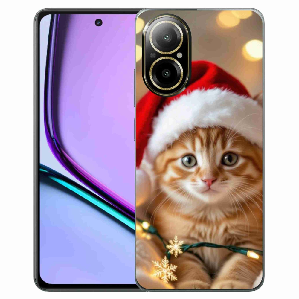Gelový kryt mmCase na Realme C67 - vánoční kotě