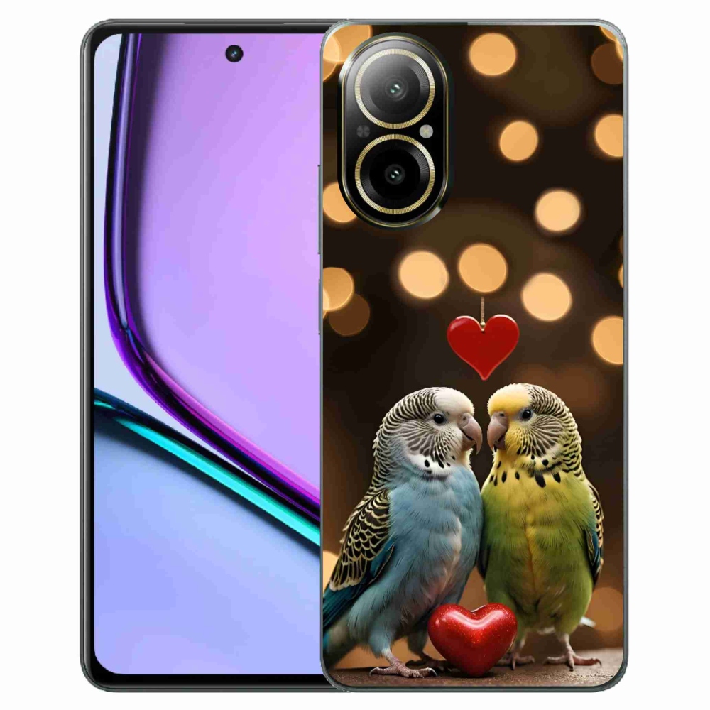 Gelový kryt mmCase na Realme C67 - zamilovaní papoušci